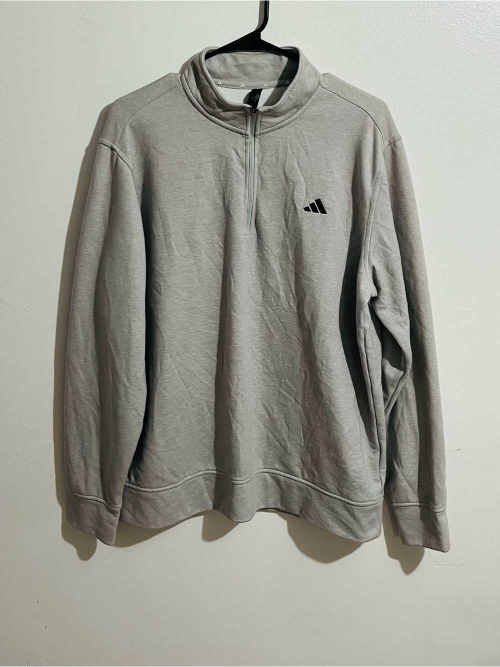 Adidas Men’s Light Gray Game & Go Team Issue Quarter Zip Sweatshirt Size L